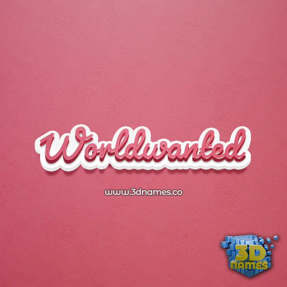 worldwanted in Red Scribble style - 3D name wallpaper