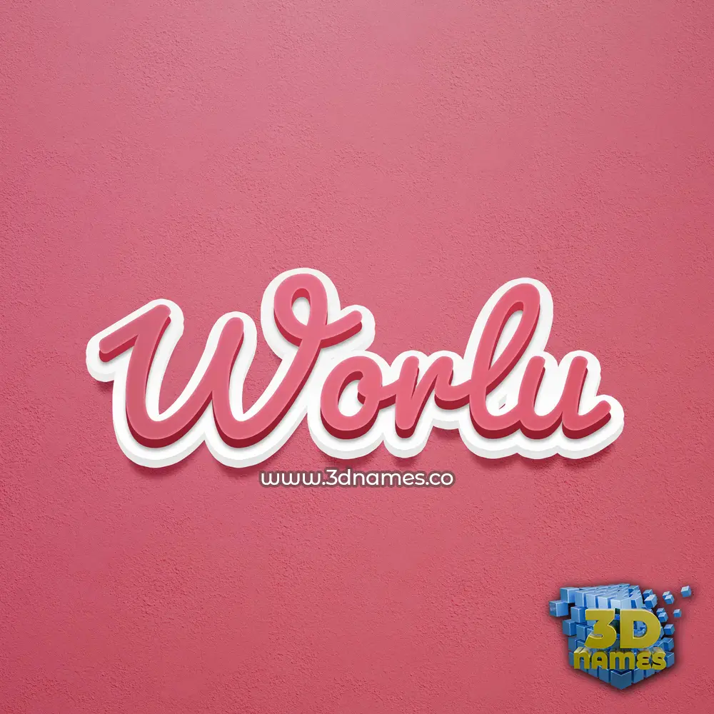 worlu in Red Scribble style - 3D name wallpaper