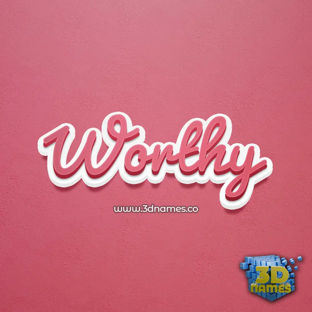 worthy in Red Scribble style - 3D name wallpaper