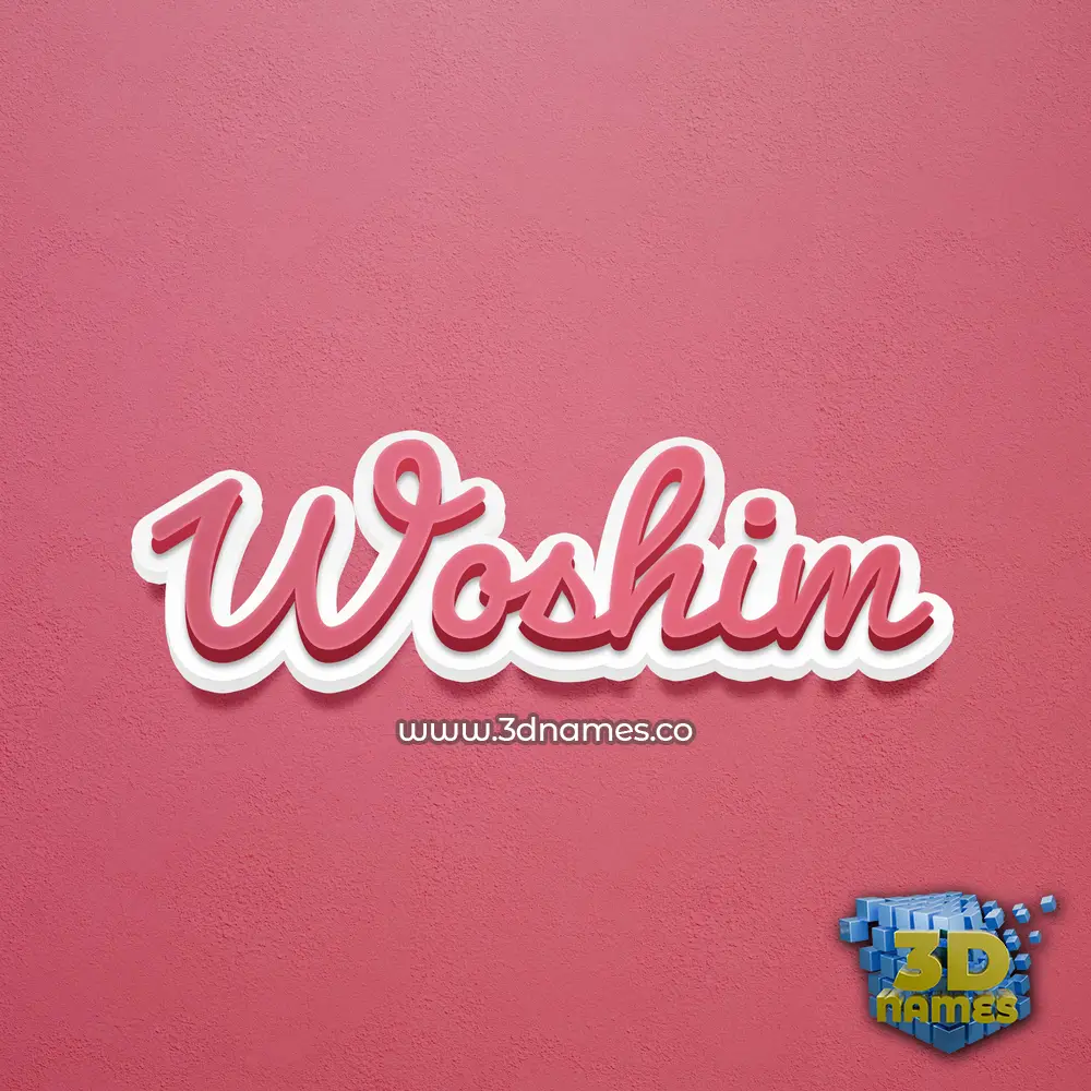 woshim in Red Scribble style - 3D name wallpaper