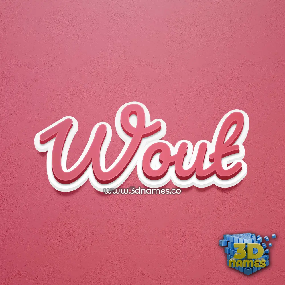 wout in Red Scribble style - 3D name wallpaper
