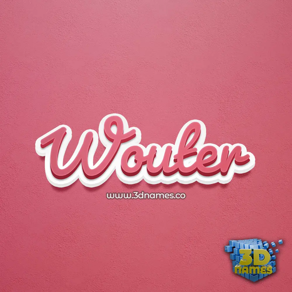 wouter in Red Scribble style - 3D name wallpaper