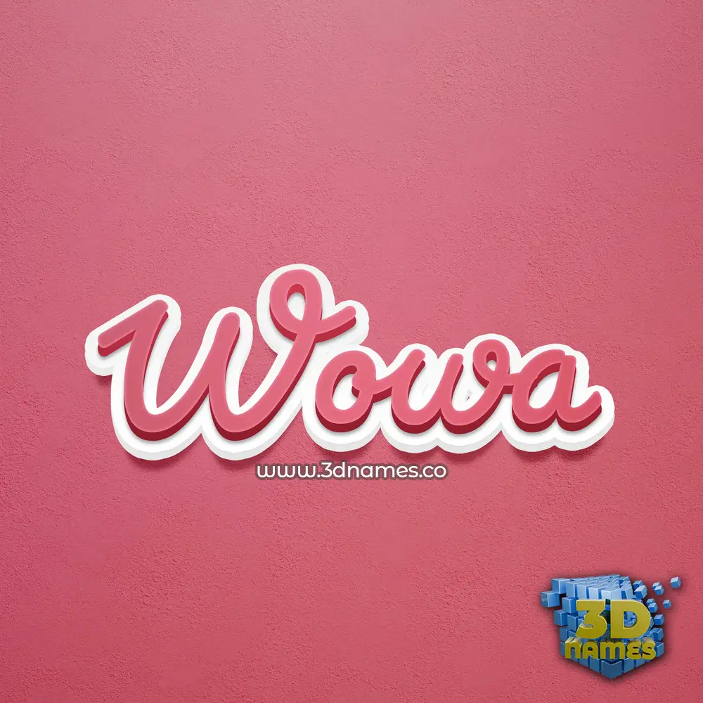 wowa in Red Scribble style - 3D name wallpaper