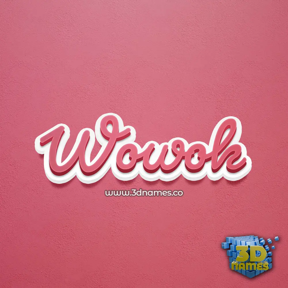 wowok in Red Scribble style - 3D name wallpaper