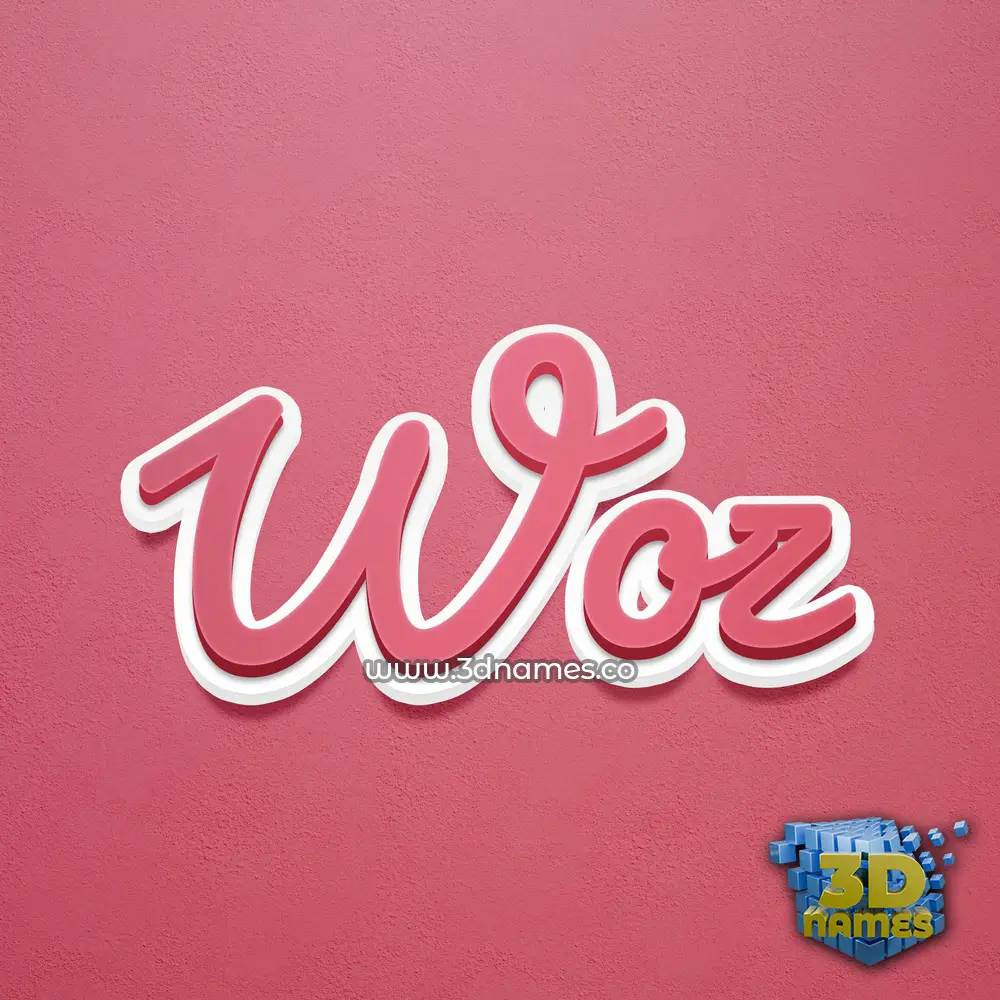 woz in Red Scribble style - 3D name wallpaper