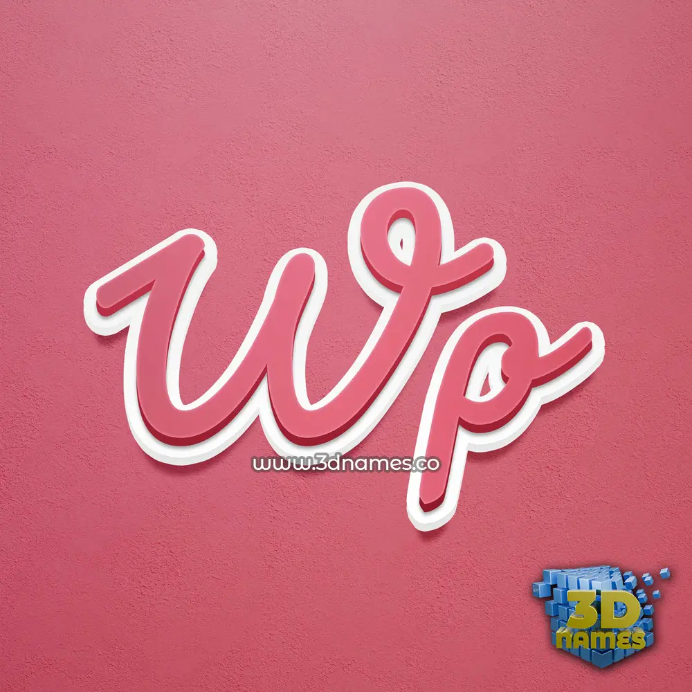 wp in Red Scribble style - 3D name wallpaper