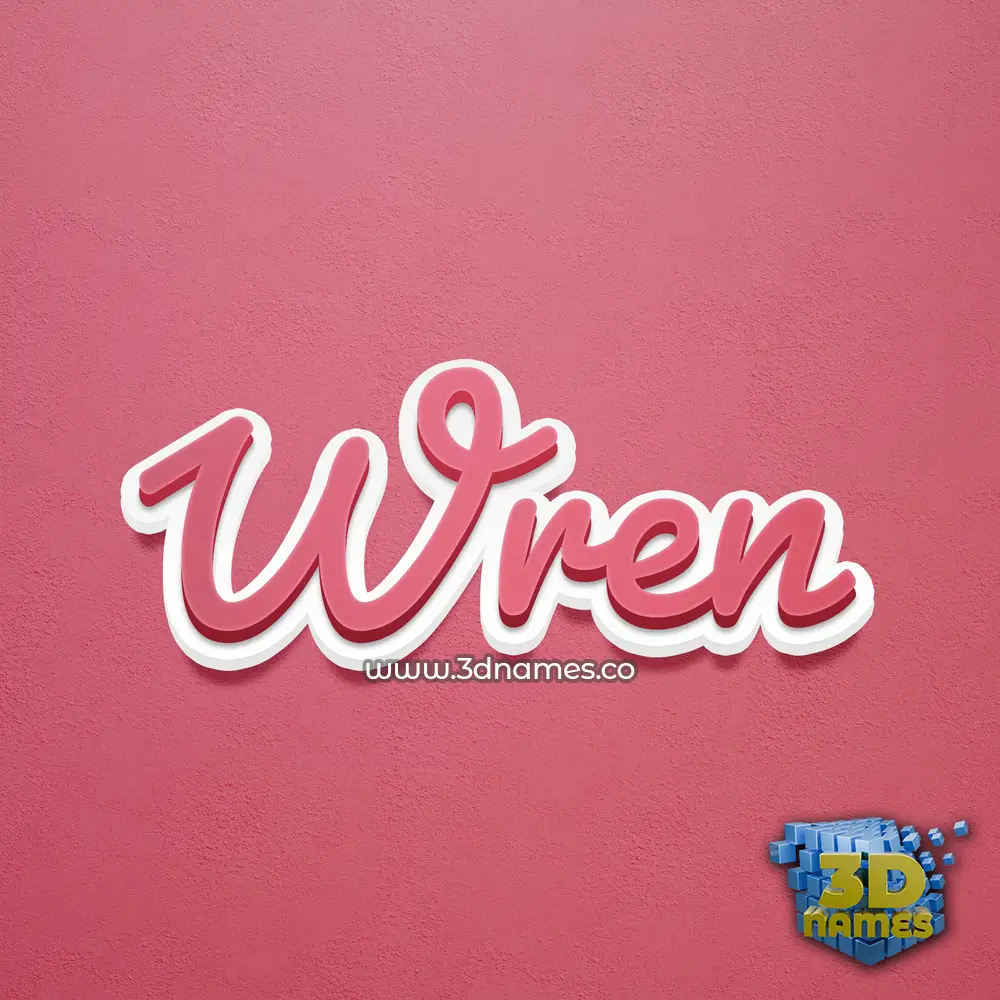 wren in Red Scribble style - 3D name wallpaper
