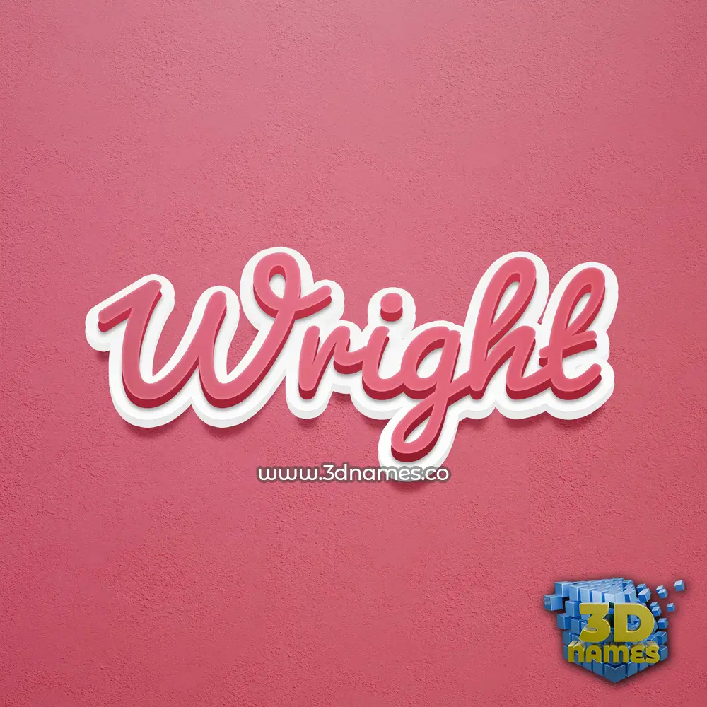 wright in Red Scribble style - 3D name wallpaper