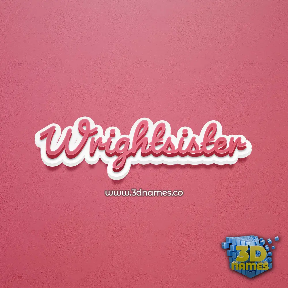 wrightsister in Red Scribble style - 3D name wallpaper