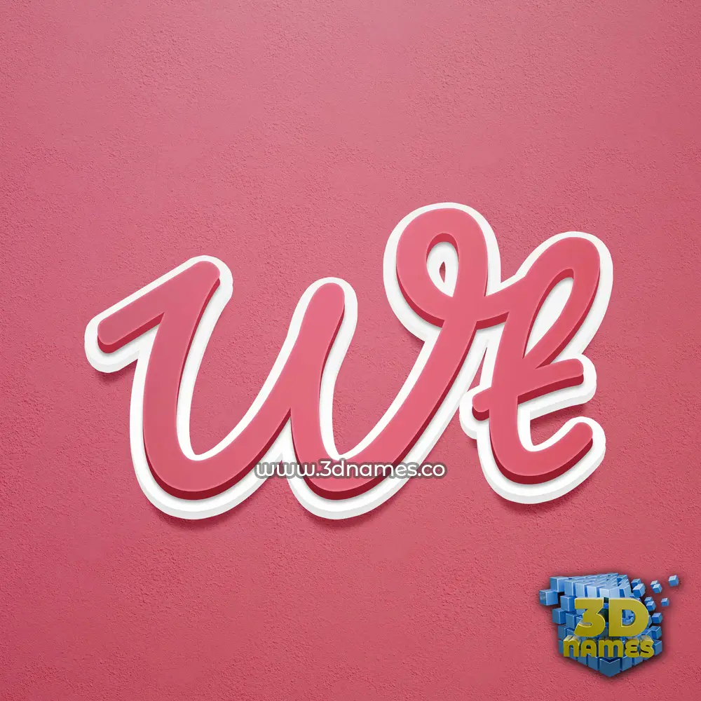 wt in Red Scribble style - 3D name wallpaper