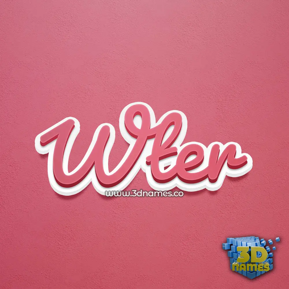 wter in Red Scribble style - 3D name wallpaper