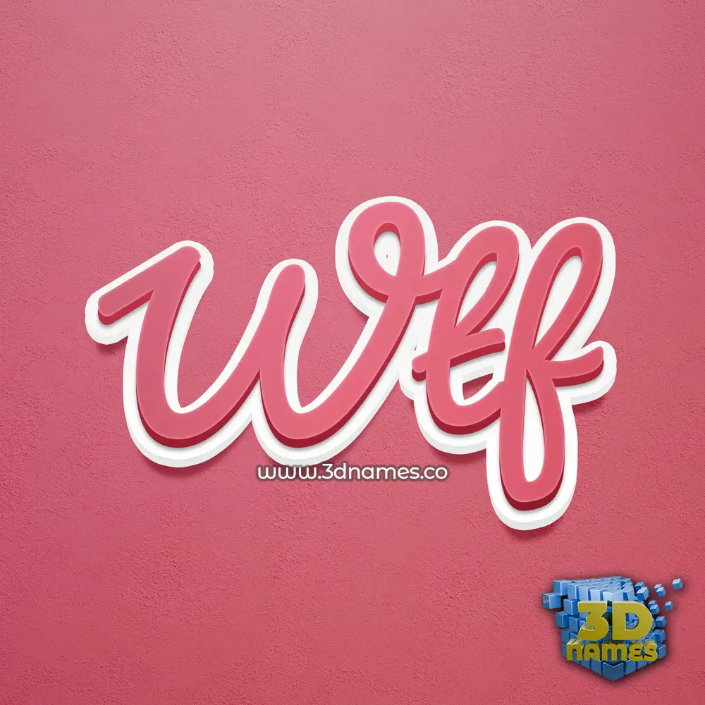 wtf in Red Scribble style - 3D name wallpaper