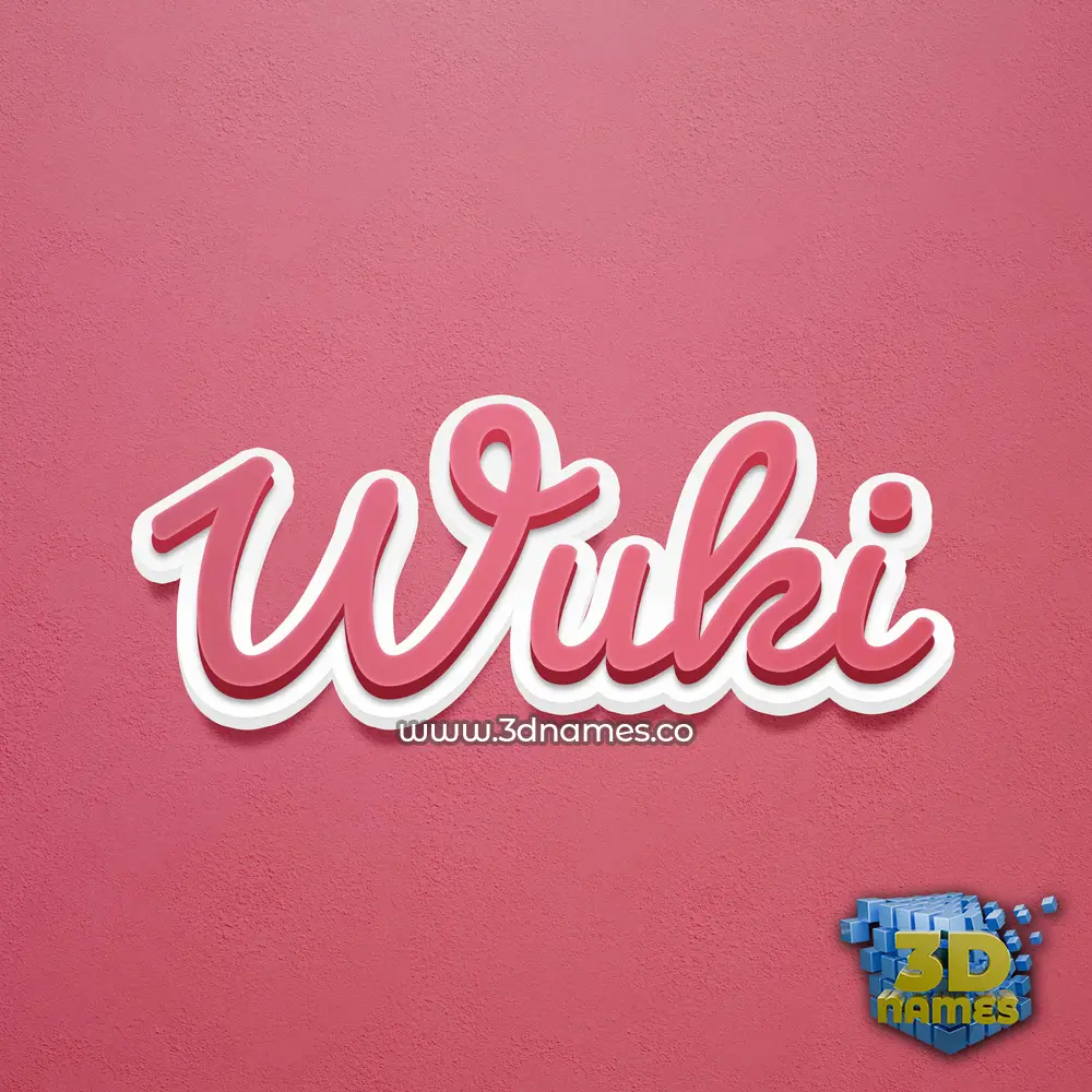 wuki in Red Scribble style - 3D name wallpaper