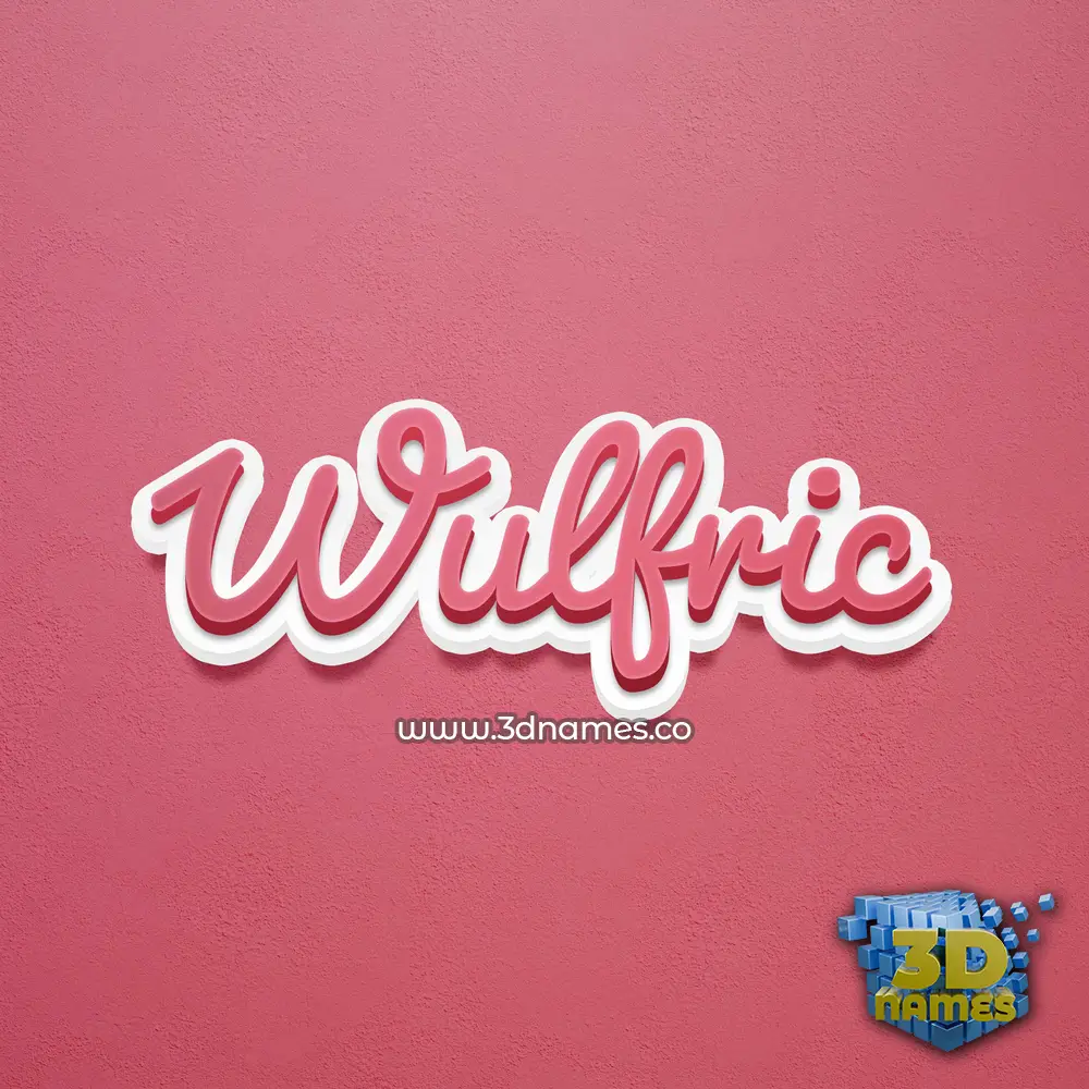 wulfric in Red Scribble style - 3D name wallpaper