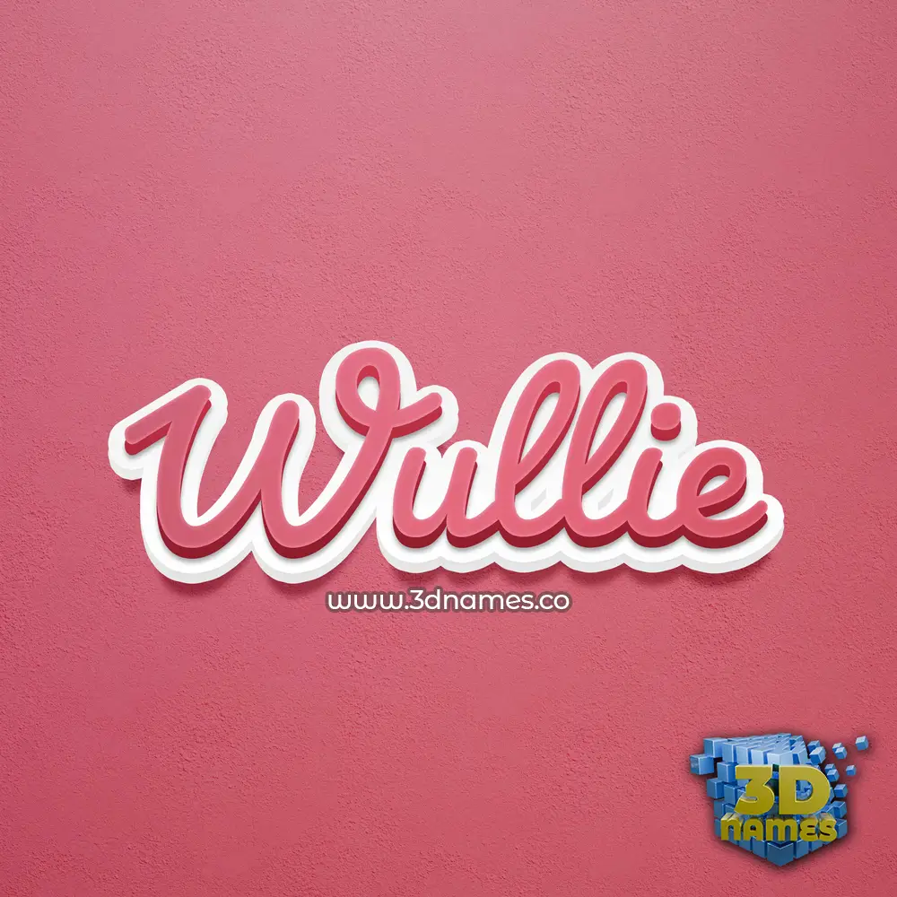 wullie in Red Scribble style - 3D name wallpaper