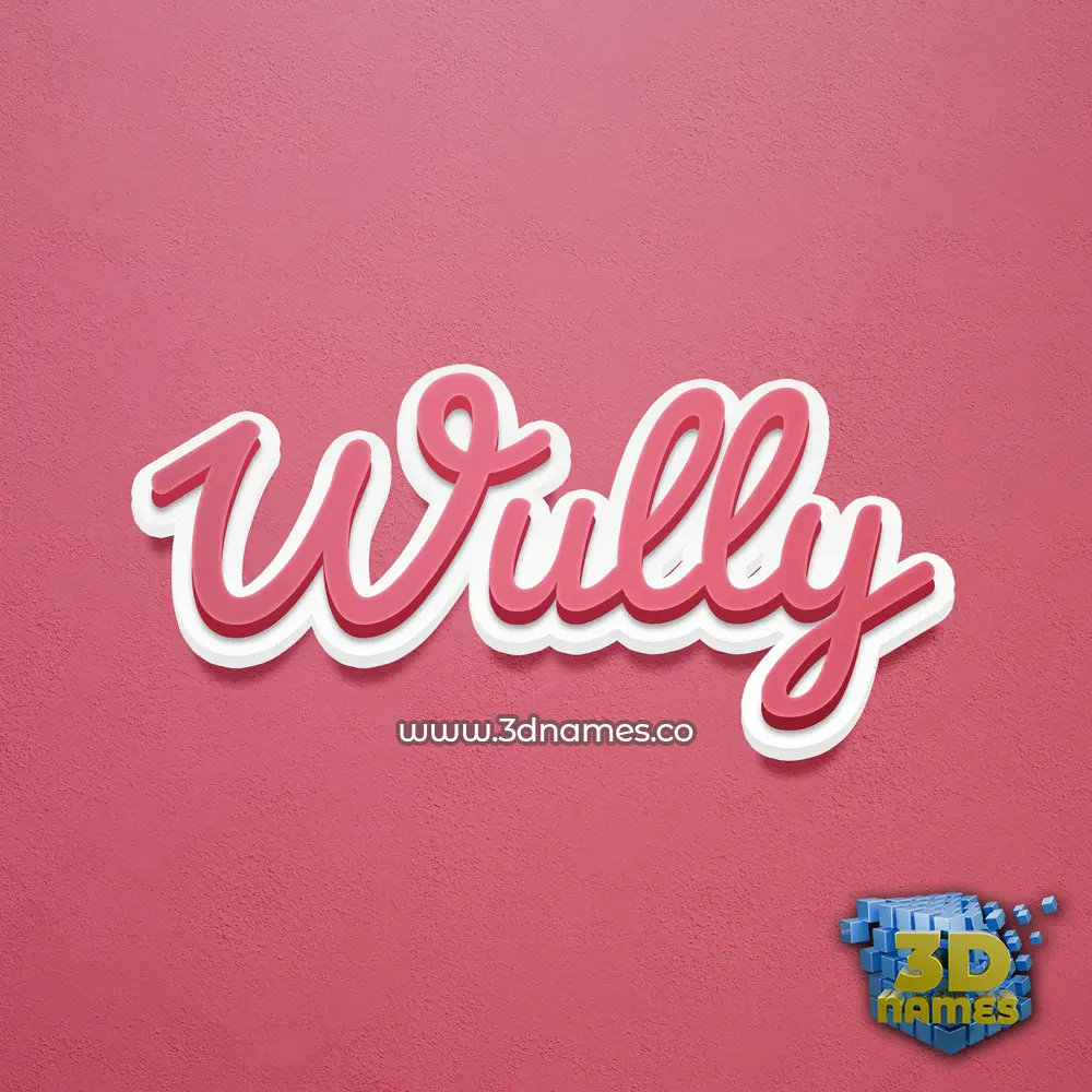 wully in Red Scribble style - 3D name wallpaper