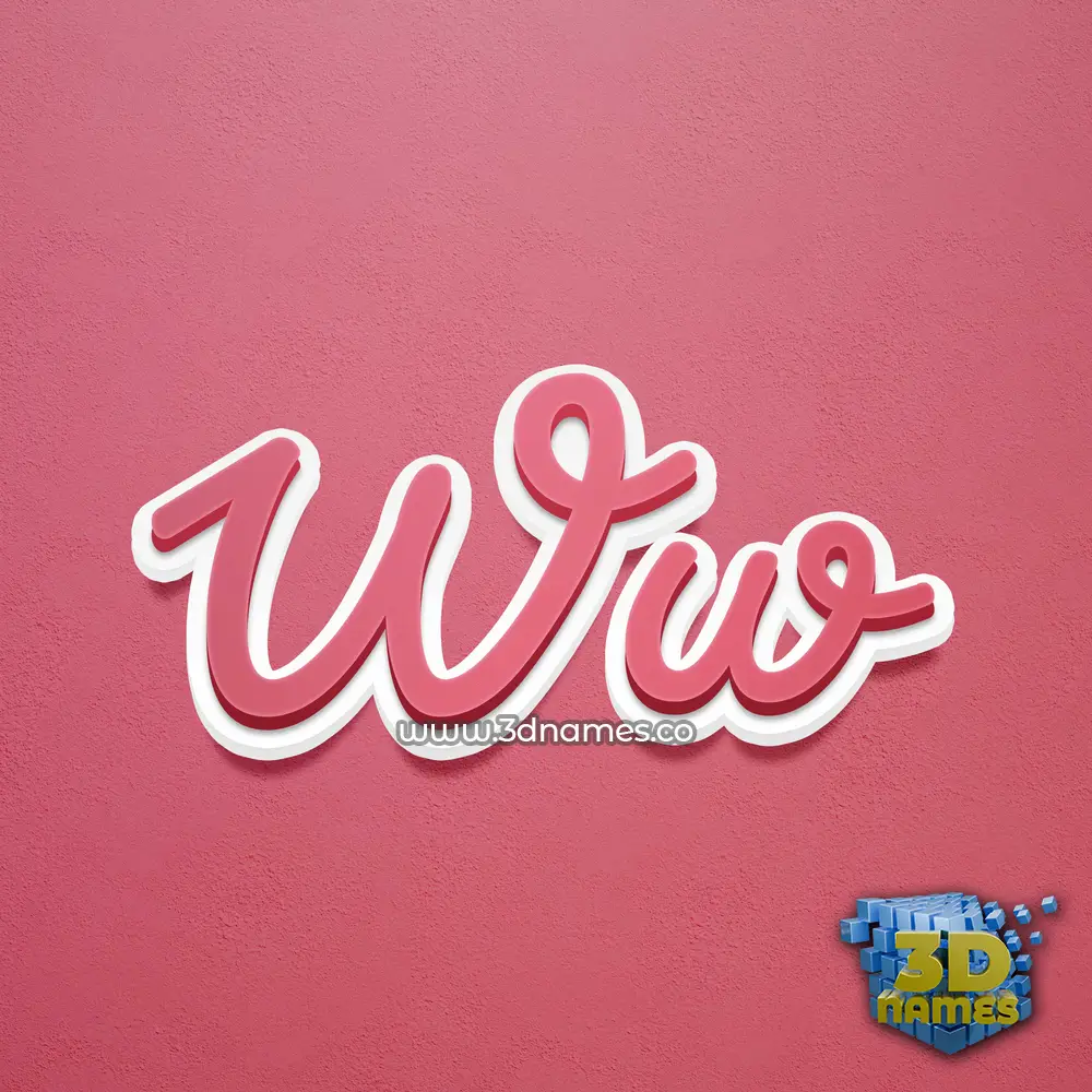 ww in Red Scribble style - 3D name wallpaper