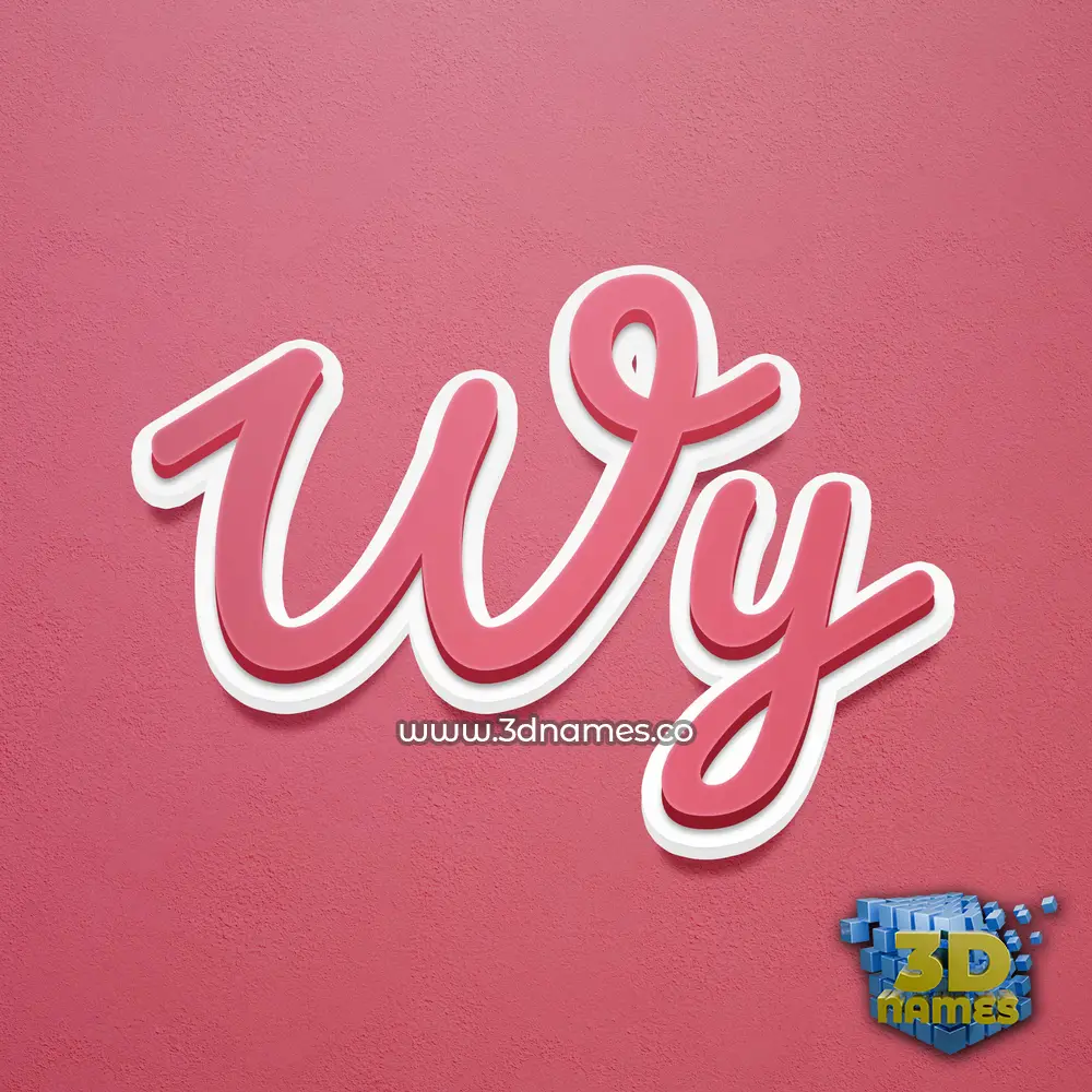 wy in Red Scribble style - 3D name wallpaper