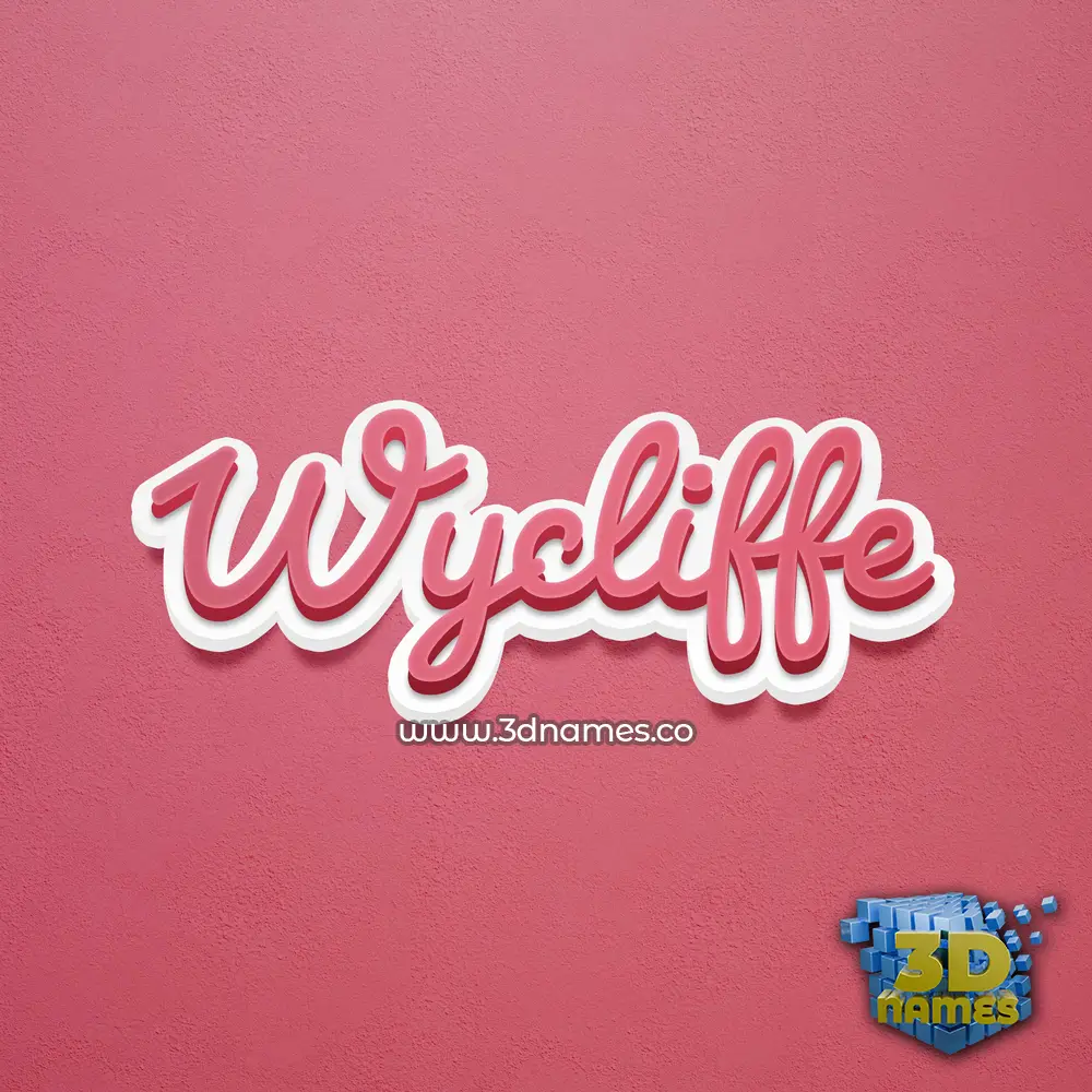 wycliffe in Red Scribble style - 3D name wallpaper