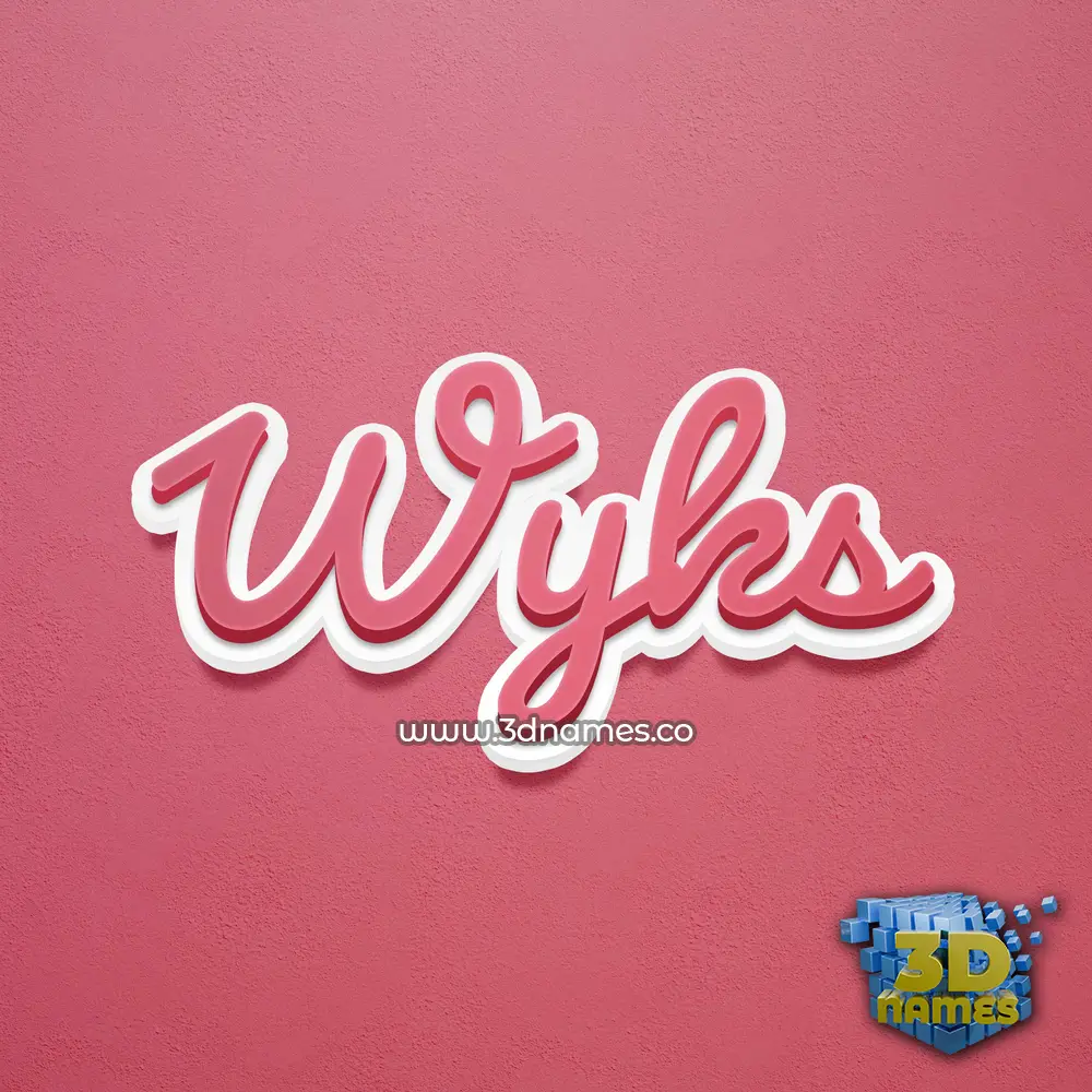 wyks in Red Scribble style - 3D name wallpaper