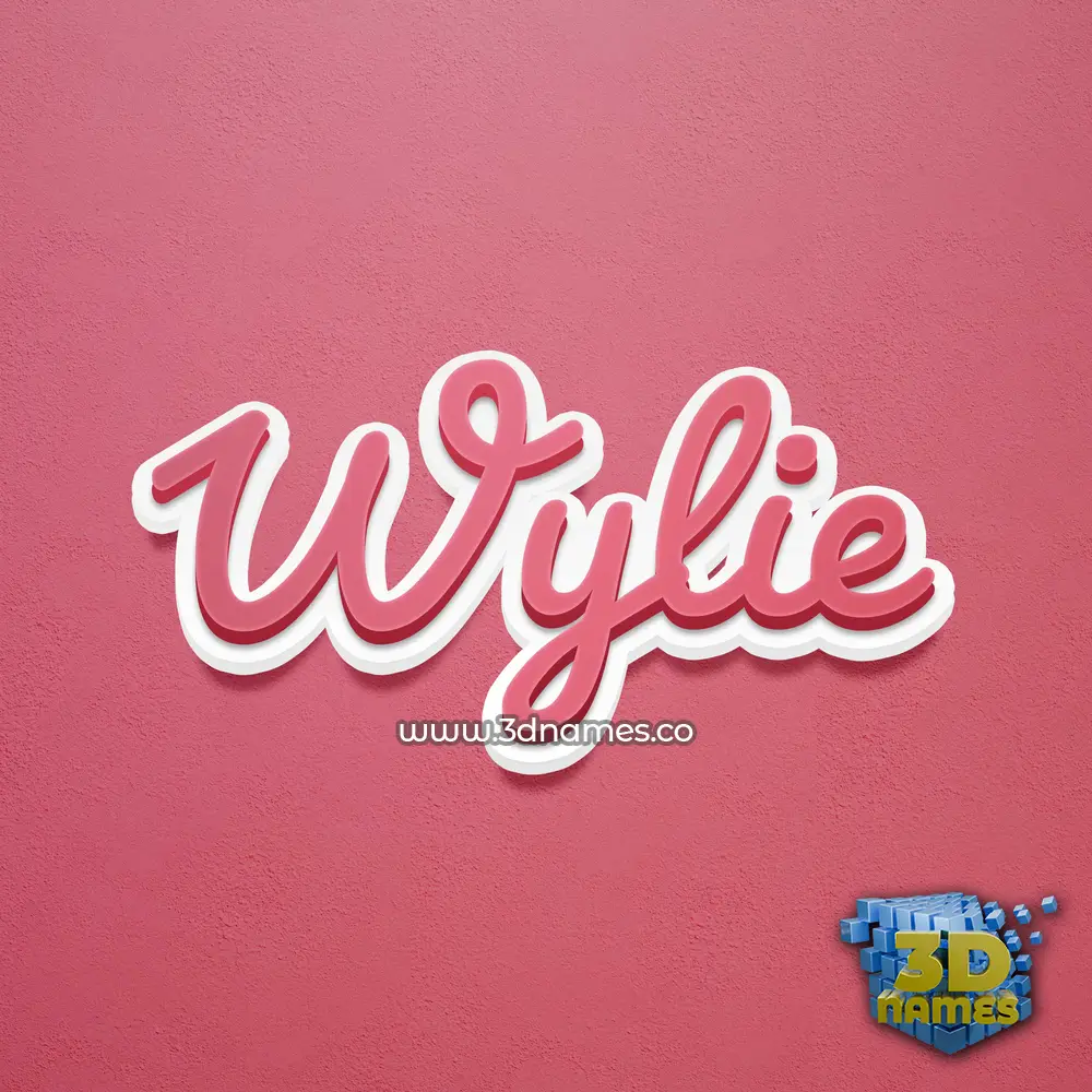 wylie in Red Scribble style - 3D name wallpaper