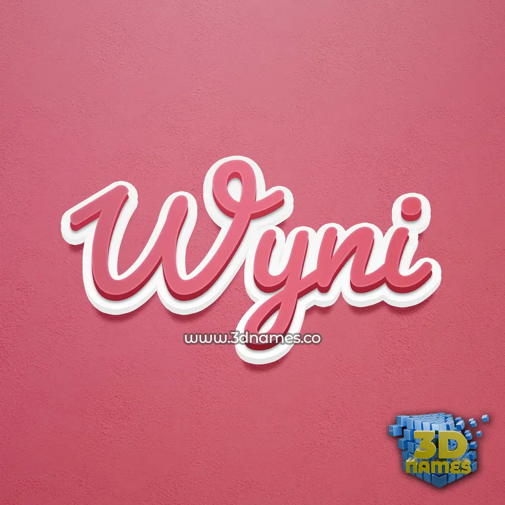 wyni in Red Scribble style - 3D name wallpaper