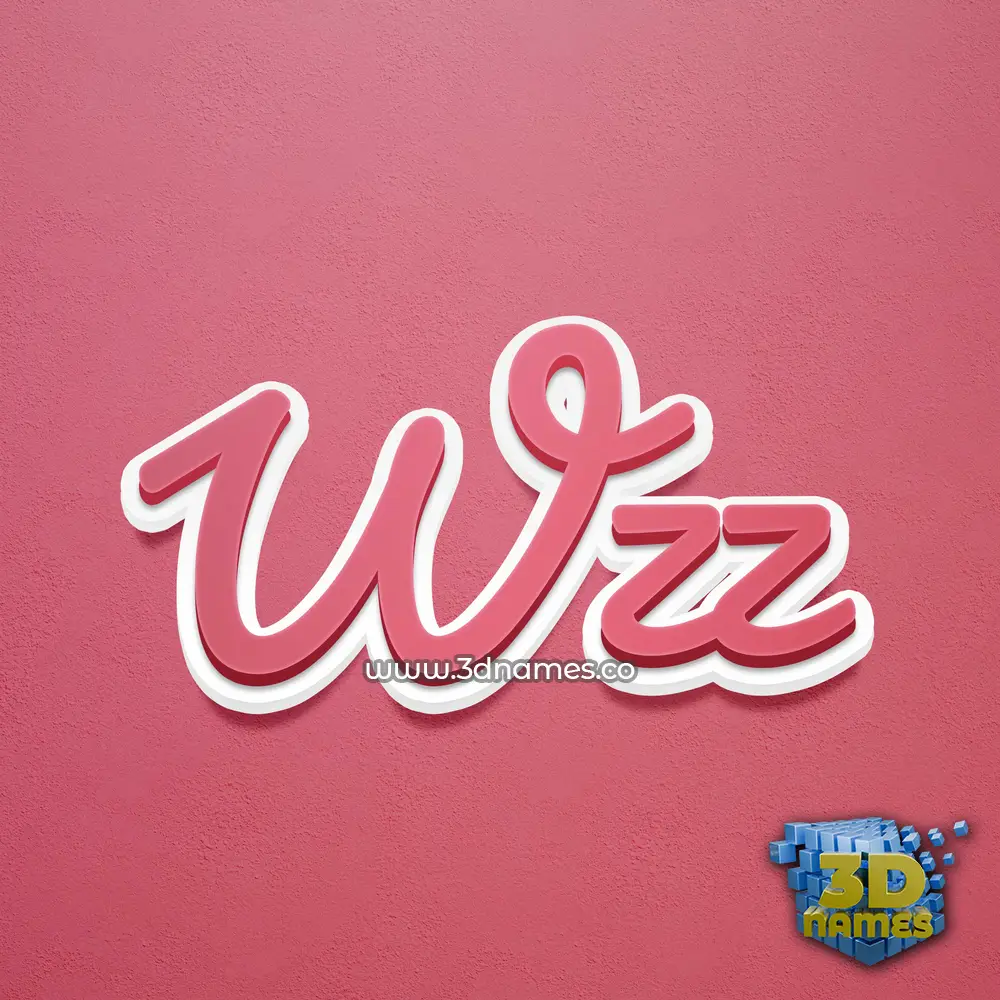 wzz in Red Scribble style - 3D name wallpaper