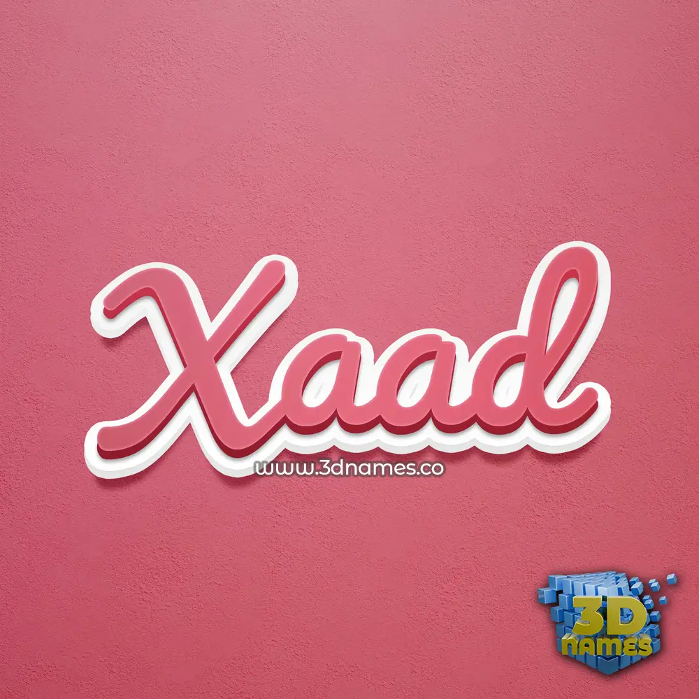 xaad in Red Scribble style - 3D name wallpaper