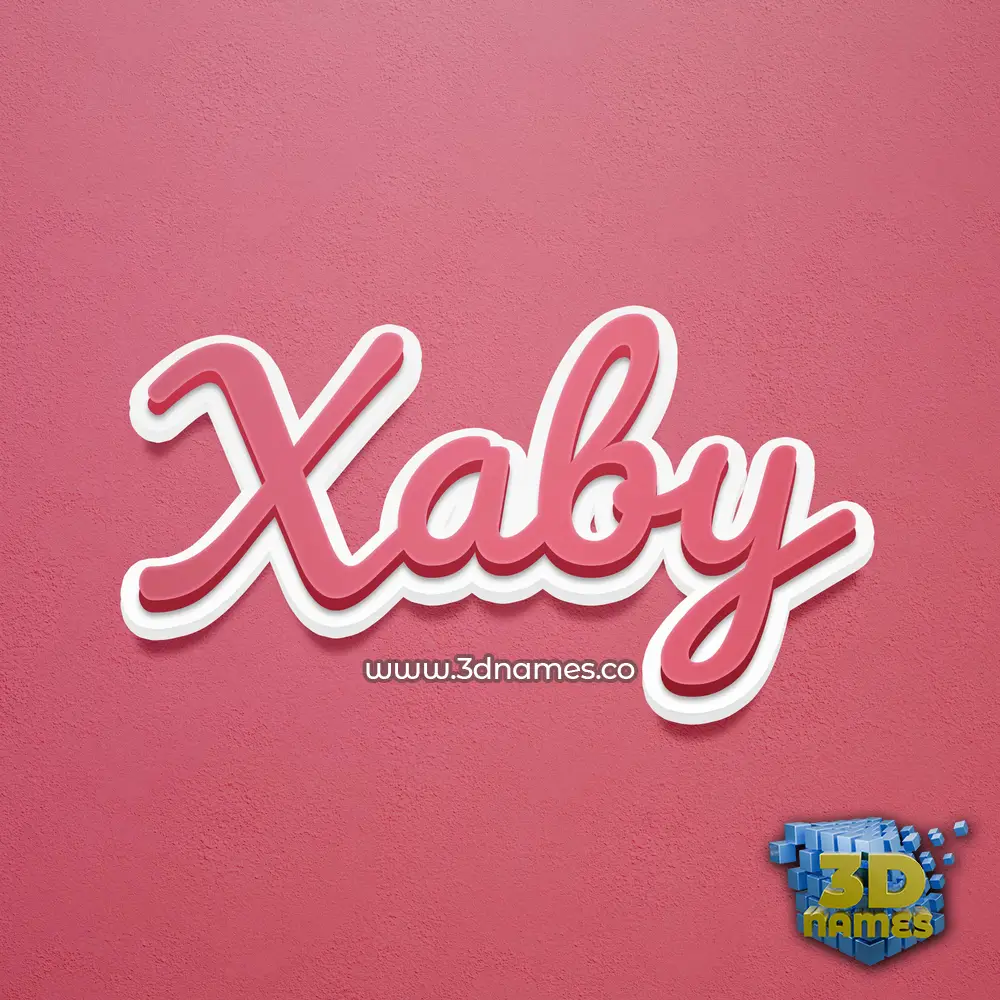 xaby in Red Scribble style - 3D name wallpaper