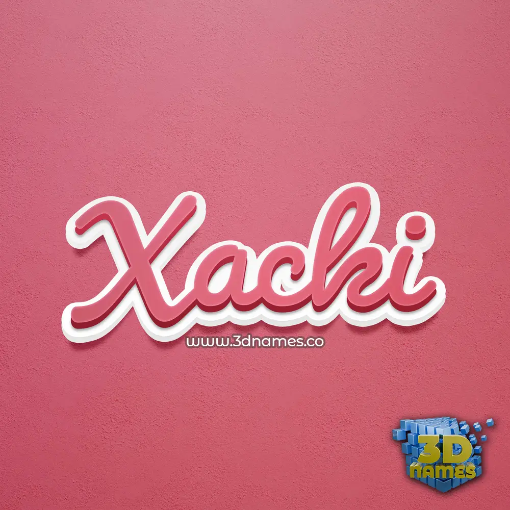 xacki in Red Scribble style - 3D name wallpaper