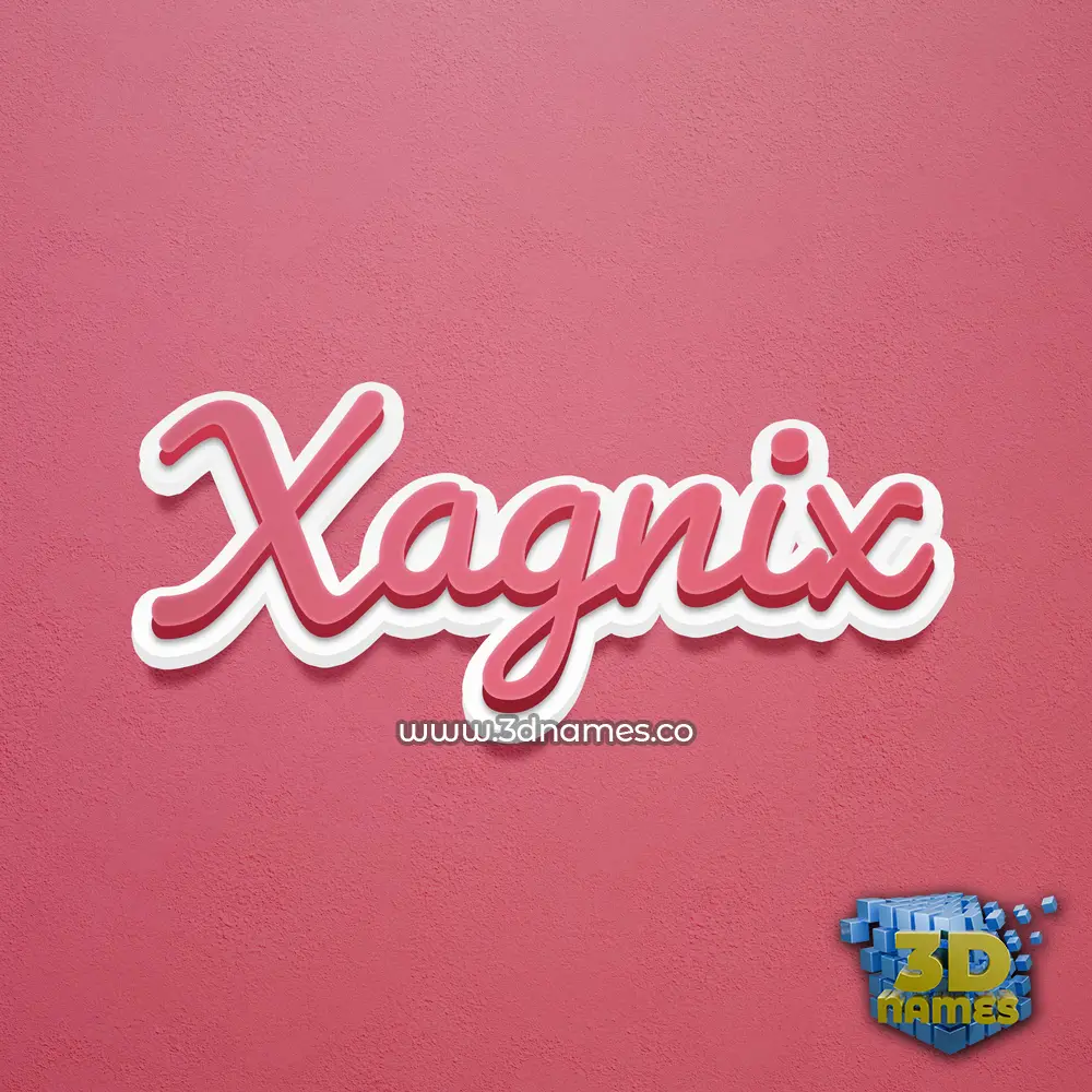 xagnix in Red Scribble style - 3D name wallpaper