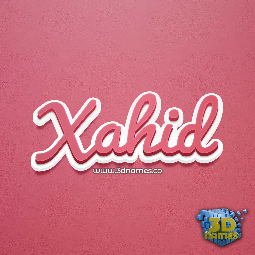 xahid in Red Scribble style - 3D name wallpaper