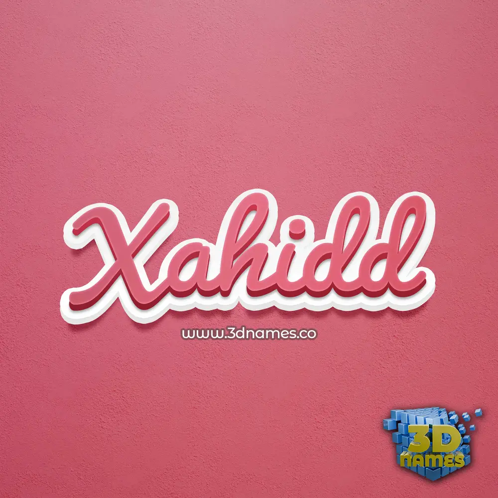 xahidd in Red Scribble style - 3D name wallpaper