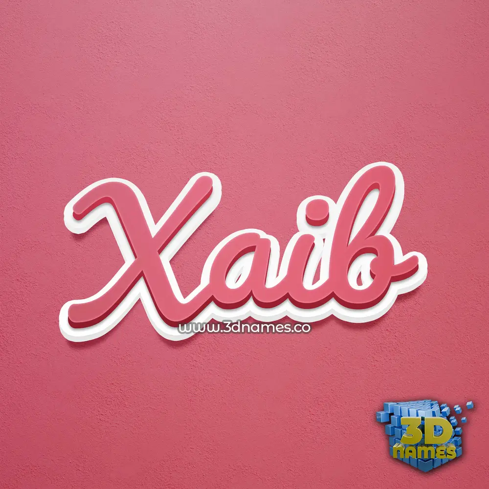 xaib in Red Scribble style - 3D name wallpaper
