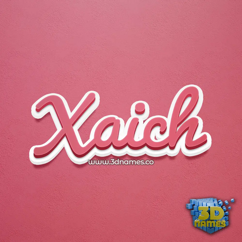 xaich in Red Scribble style - 3D name wallpaper