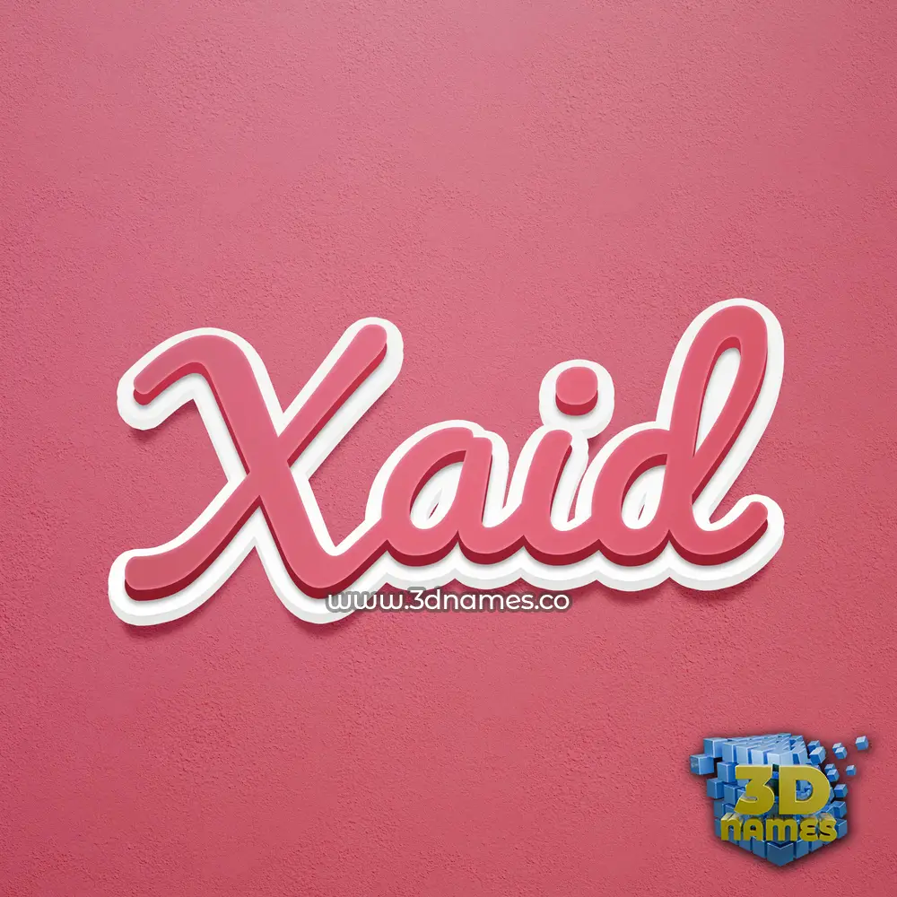 xaid in Red Scribble style - 3D name wallpaper