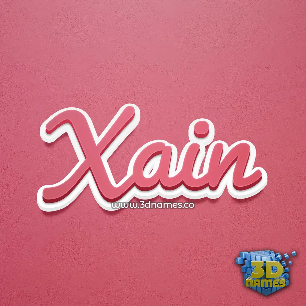 xain in Red Scribble style - 3D name wallpaper