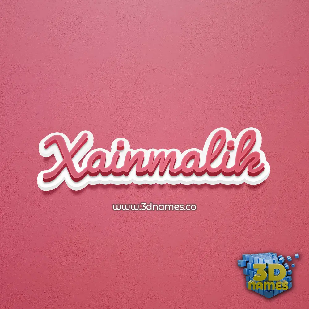 xainmalik in Red Scribble style - 3D name wallpaper