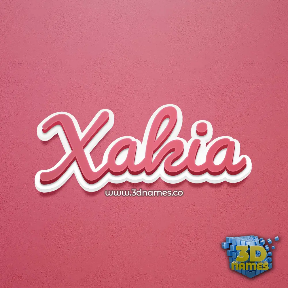xakia in Red Scribble style - 3D name wallpaper