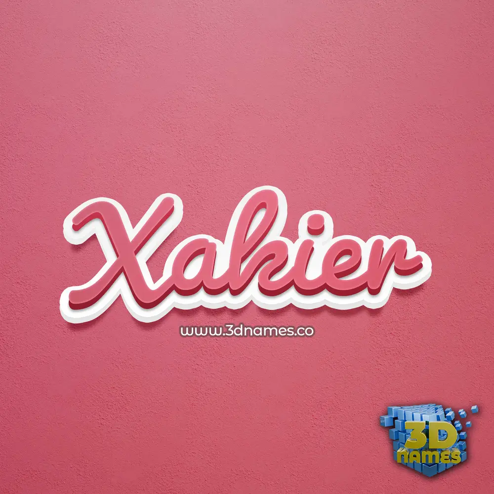 xakier in Red Scribble style - 3D name wallpaper