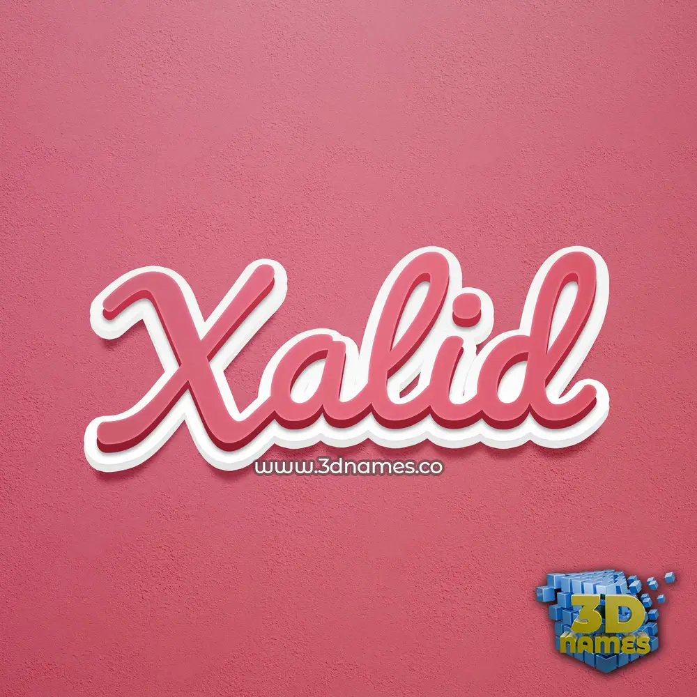xalid in Red Scribble style - 3D name wallpaper