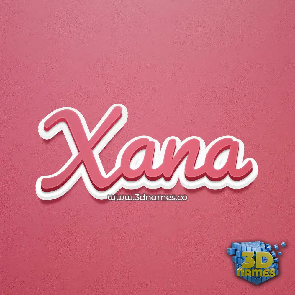 xana in Red Scribble style - 3D name wallpaper