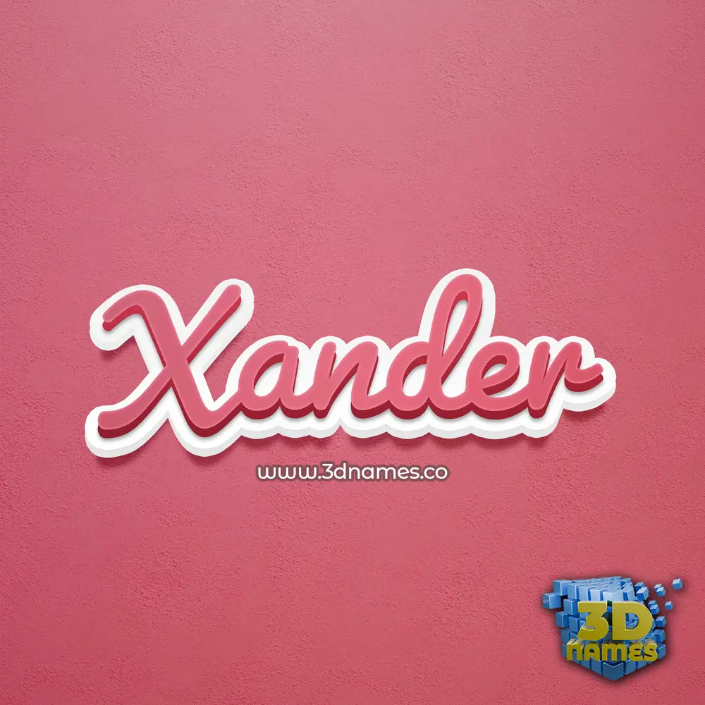 xander in Red Scribble style - 3D name wallpaper