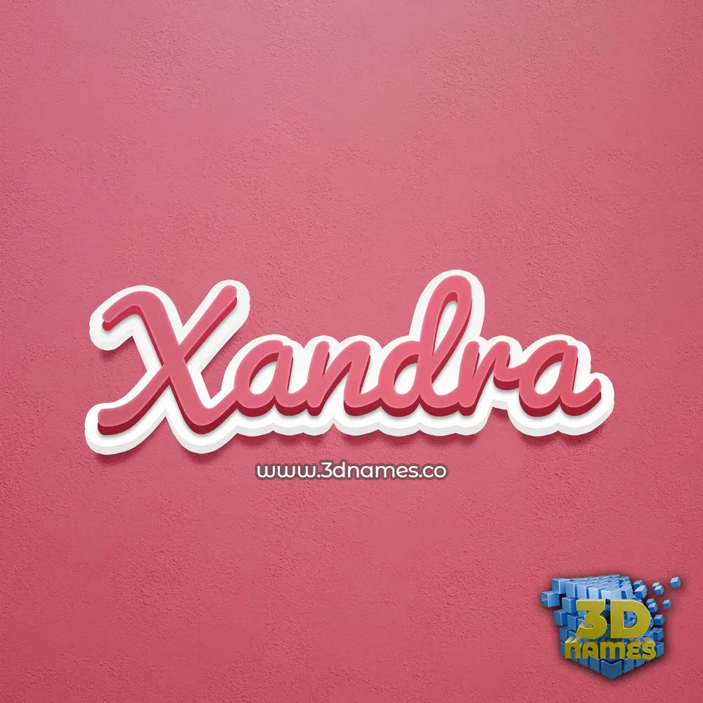 xandra in Red Scribble style - 3D name wallpaper