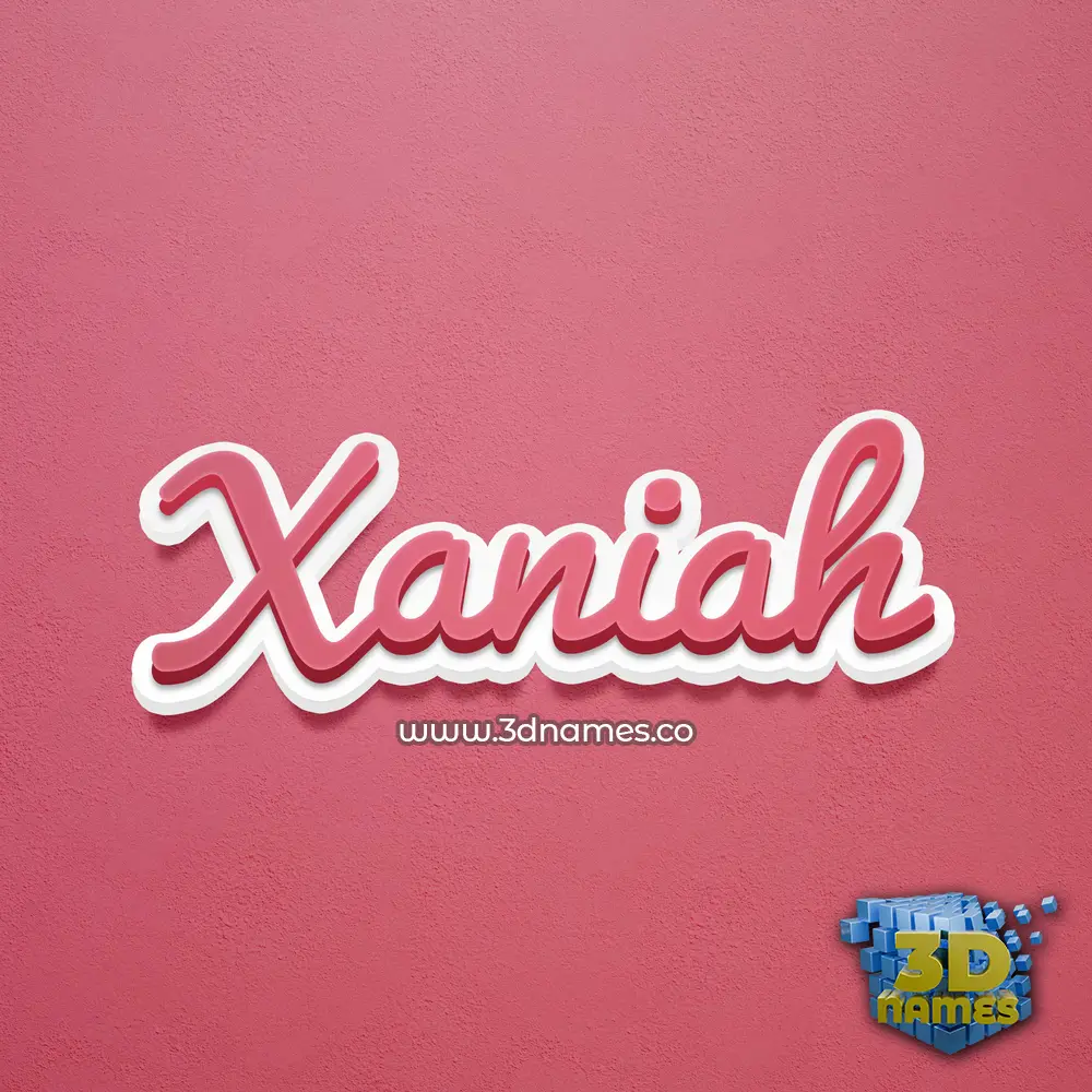 xaniah in Red Scribble style - 3D name wallpaper
