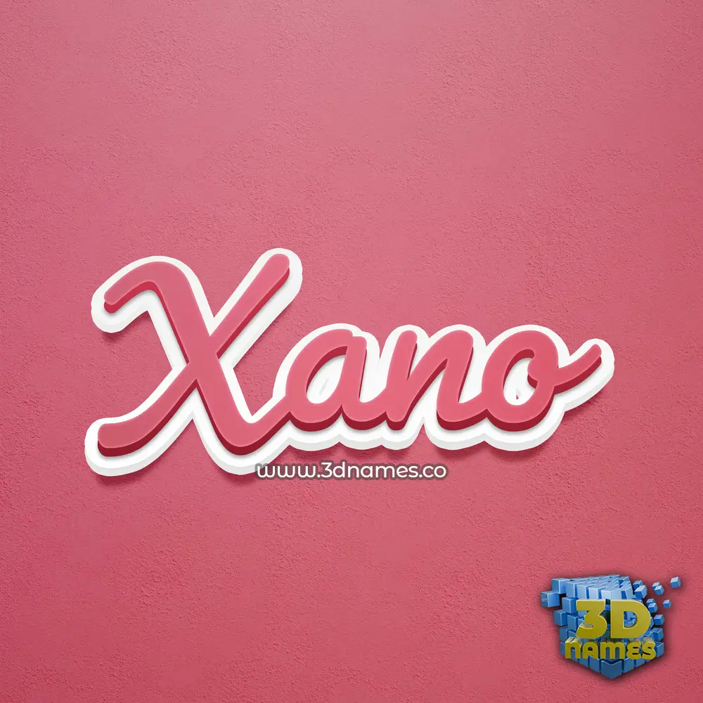 xano in Red Scribble style - 3D name wallpaper