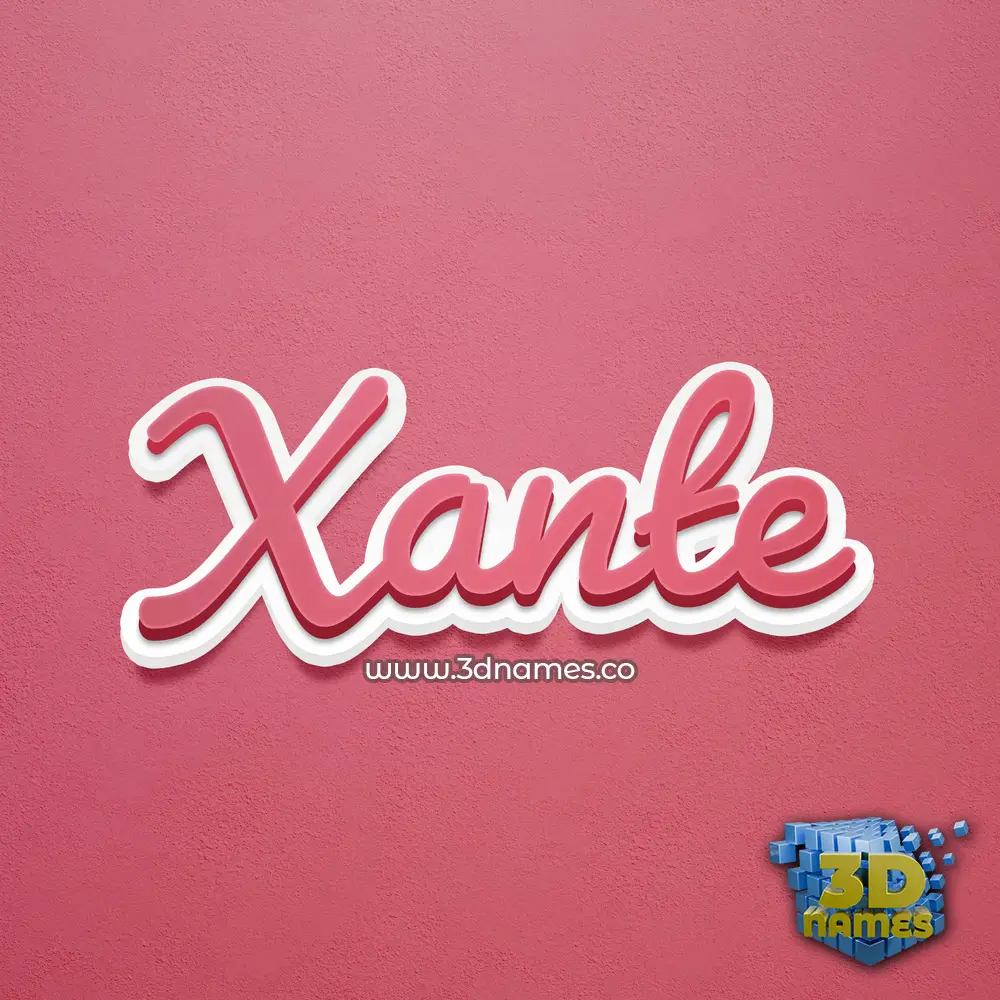 xante in Red Scribble style - 3D name wallpaper