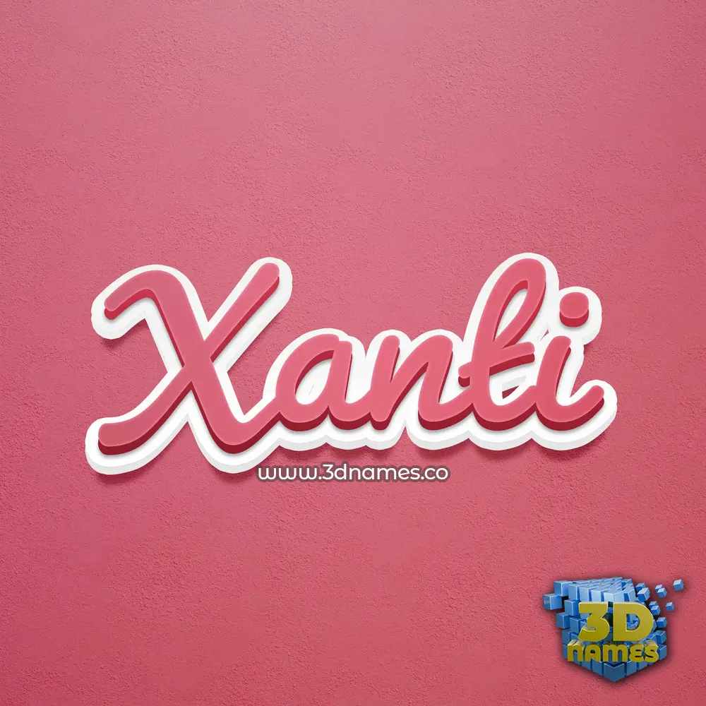 xanti in Red Scribble style - 3D name wallpaper
