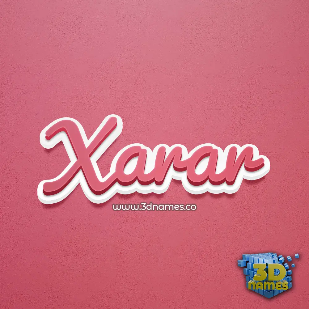 xarar in Red Scribble style - 3D name wallpaper