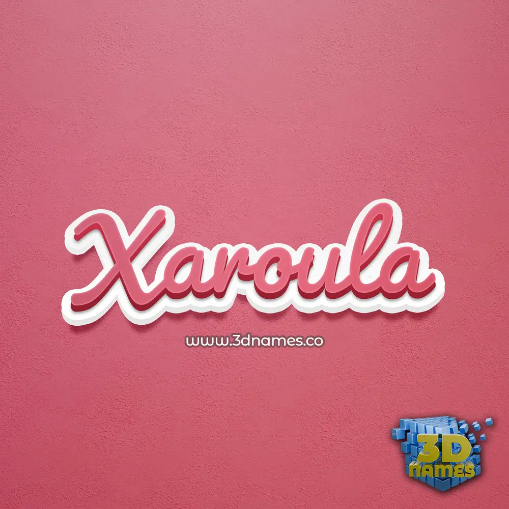 xaroula in Red Scribble style - 3D name wallpaper